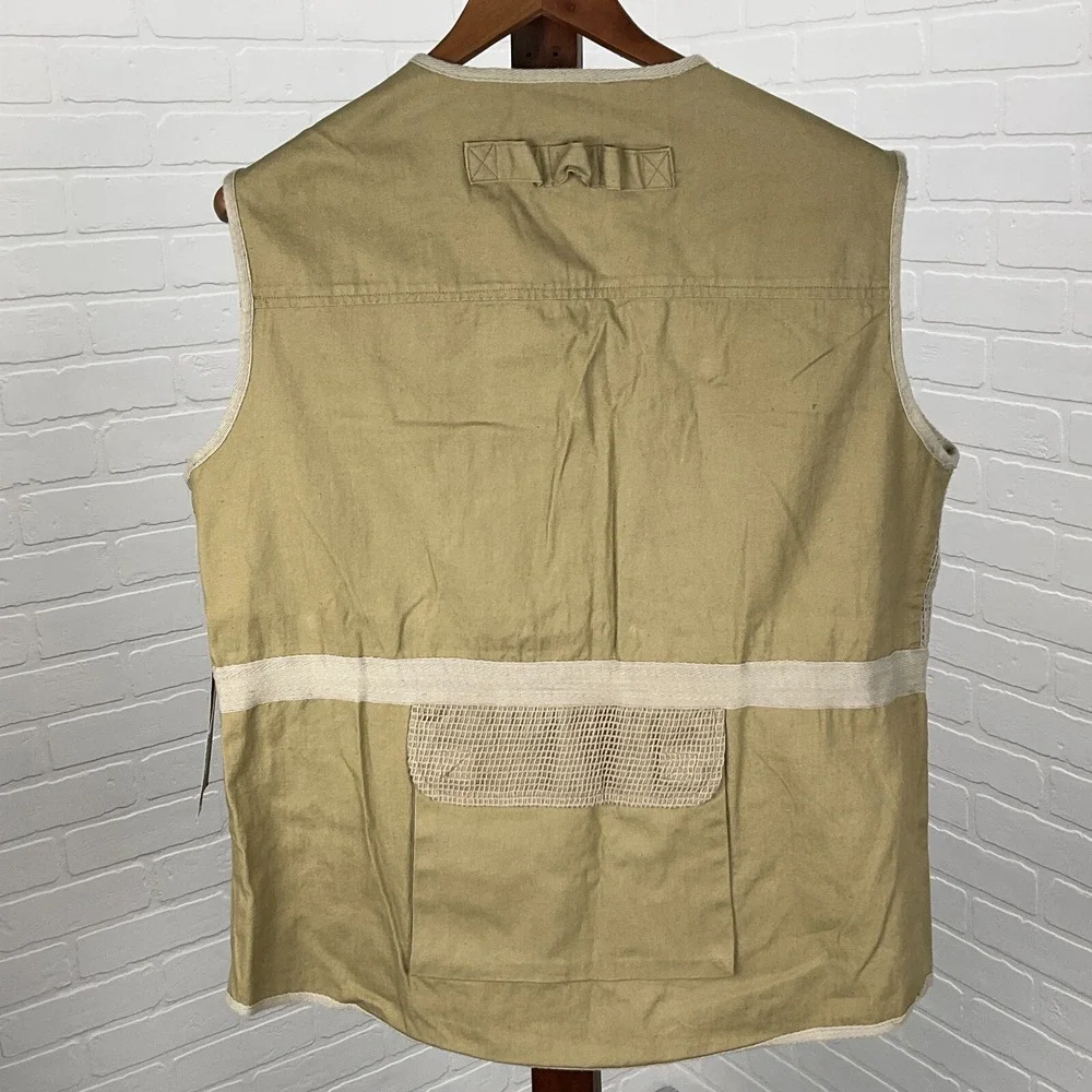 Bugle Boy Tactical Vest Men Large‎ Khaki Wetlands Zip Outdoor Fish Hunt  NWT